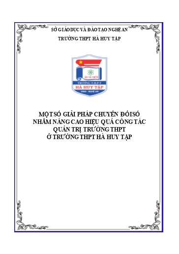 SKKN Một số giải pháp chuyển đổi số nhằm nâng cao hiệu quả công tác quản trị ở Trường THPT Hà Huy Tập