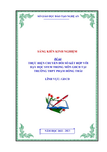 SKKN Thực hiện chuyển đổi số kết hợp với dạy học STEM trong môn GDCD cho học sinh Trường THPT Phạm Hồng Thái – Hưng Nguyên